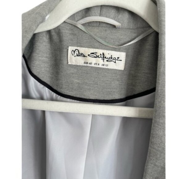 Miss Selfridge grey relaxed fit open blazer size 8 - Picture 6 of 8